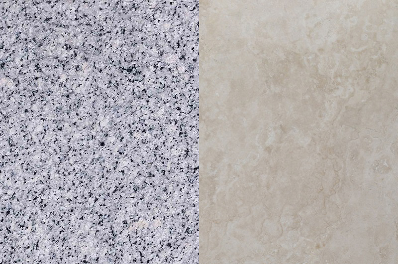 Comparison of granite and travertine