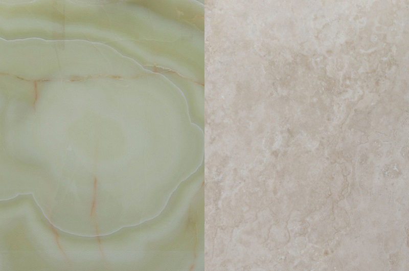 Comparison of onyx stone and travertine stone
